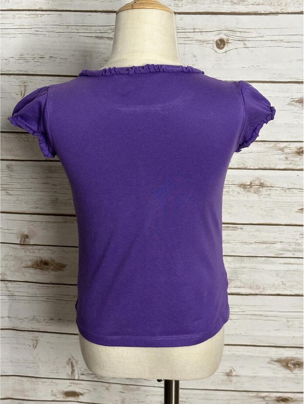 Ralph Lauren Girls cotton short sleeve t-shirt Size 4/4T purple classic preppy - Picture 6 of 7